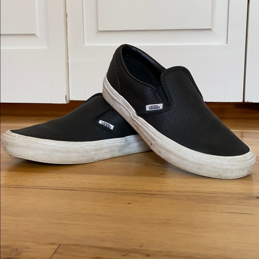 Black leather vans